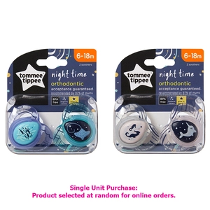 Tommee Tippee Closer to Nature Night Time Soothers 6-18 months 2 Pack