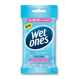 Wet Ones Be Fresh Original Antibacterial Hand & Body Wipes 15 Wipes