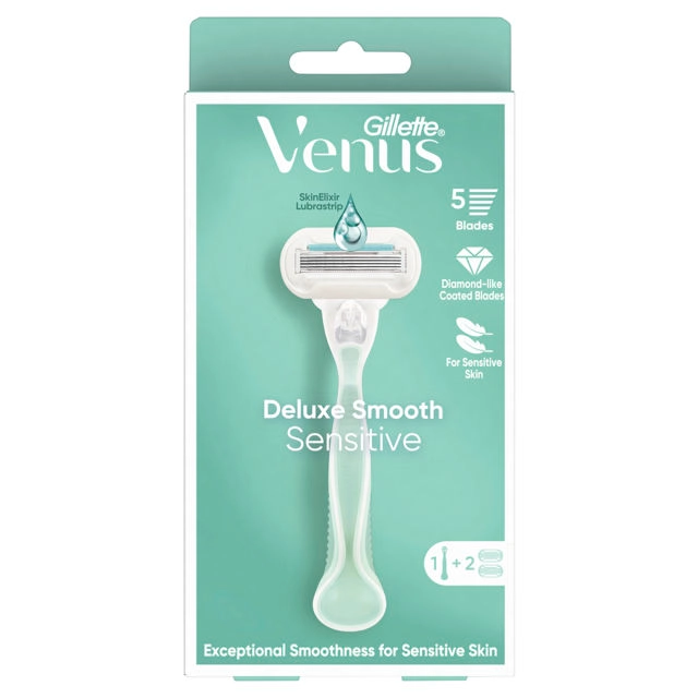 Gillette Venus Deluxe Smooth Sensitive Razor + 2 Blades 1 Pack