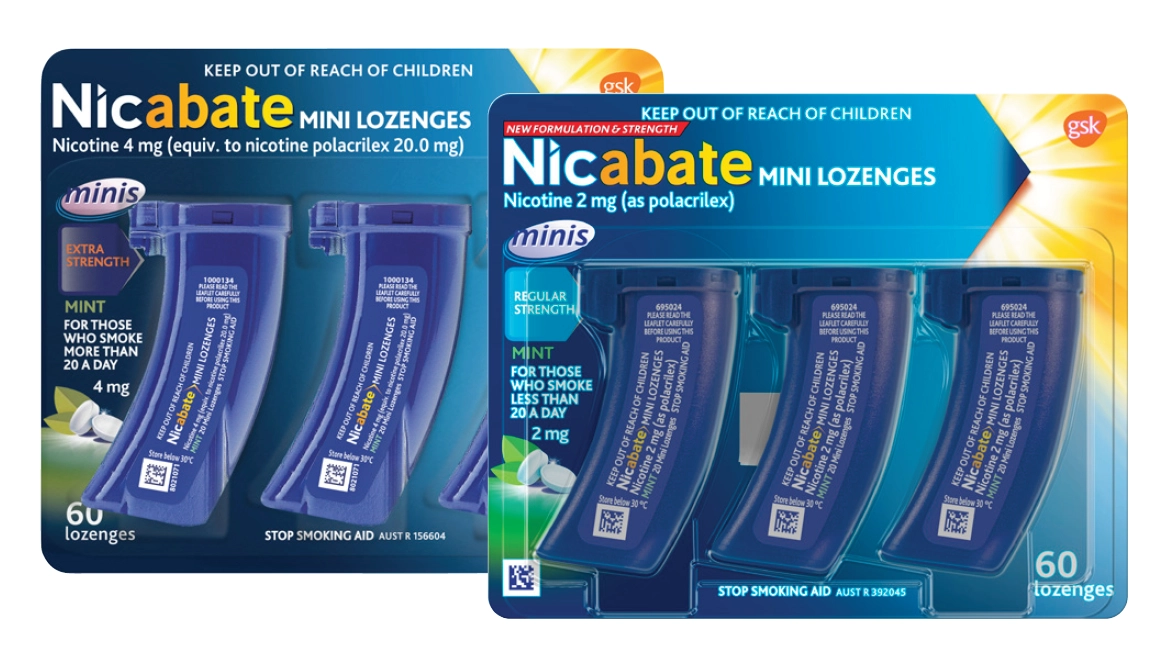 Nicabate Mini 4mg or 2mg 60 Lozenges