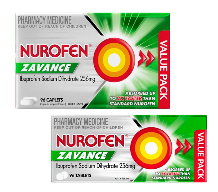 Nurofen Zavance 96 Caplets or 96 Tablets