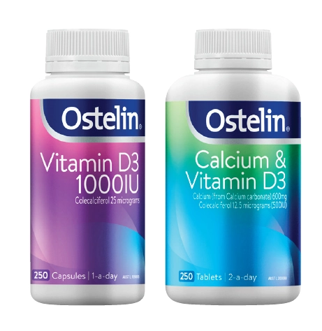 Ostelin Vitamin D3 1000IU 250 Capsules or Calcium & Vitamin D3 250 Tablets