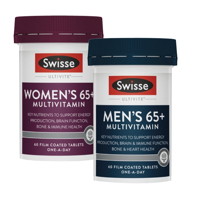 Swisse Ultivite Women's or Men's 65+ Multivitamin 60 Tablets