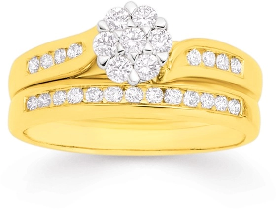 18ct Gold Diamond Bridal Set