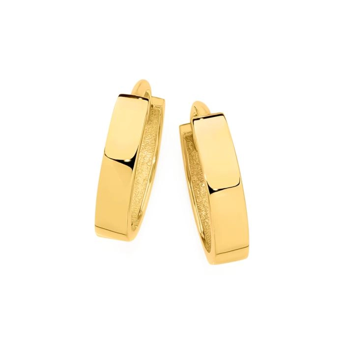 9ct Gold 10mm Polished Huggie Earrings