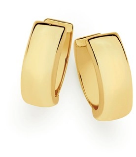 9ct Gold 10mm Polished Huggie Earrings