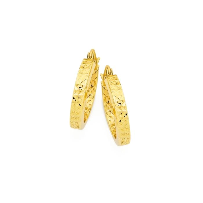 9ct Gold 15mm Hoop Earrings