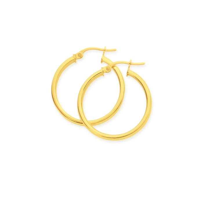 9ct Gold 20mm Hoop Earrings