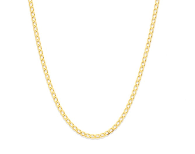 9ct Gold 45cm Solid Curb Chain