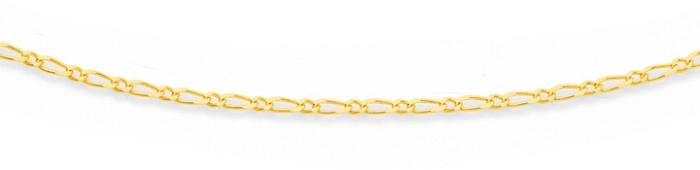 9ct Gold 50cm Solid Figaro 1+1 Chain