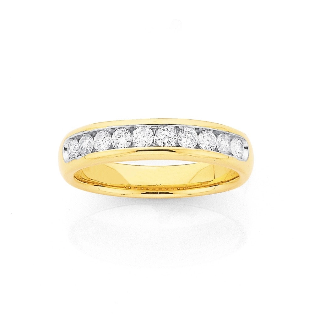 9ct Gold Diamond Channel Set Band