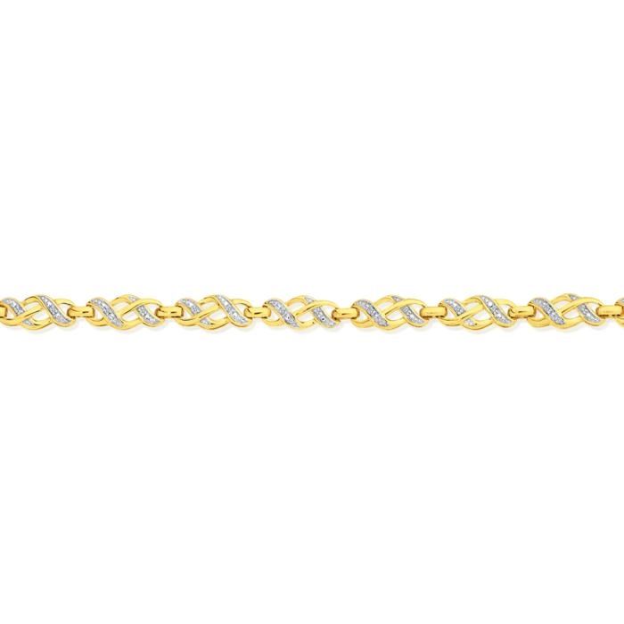 9ct Gold Diamond Love Knot Bracelet