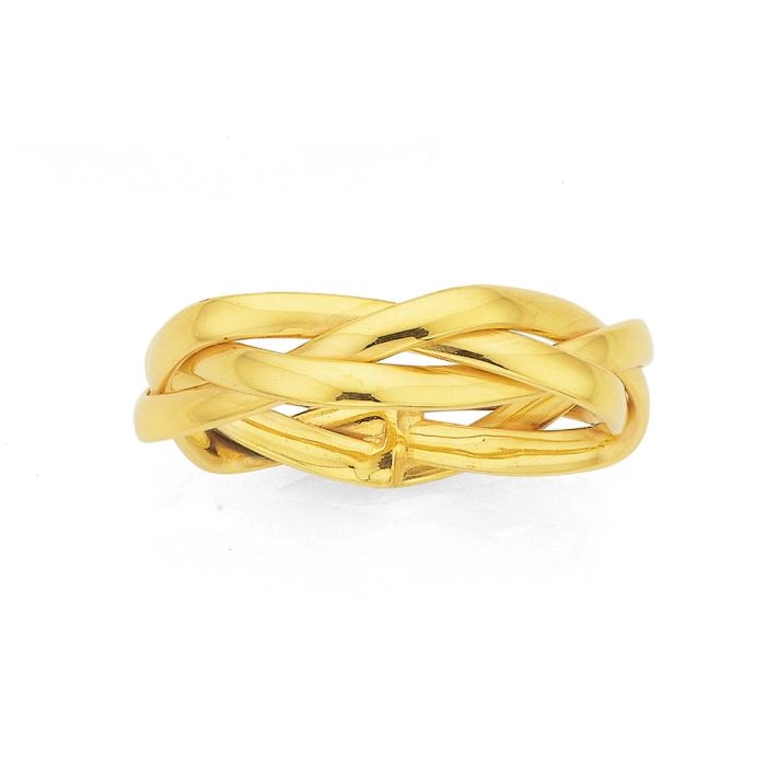 9ct Gold Hollow Loose Plait Dress Ring