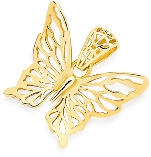 9ct Gold Lace Cutout Butterfly Pendant