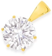 9ct Gold Round Cubic Zirconia Pendant