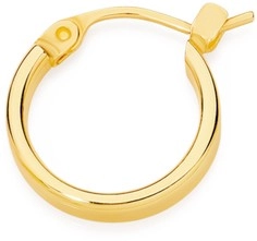 9ct Gold Square Single Hoop Gents Earring