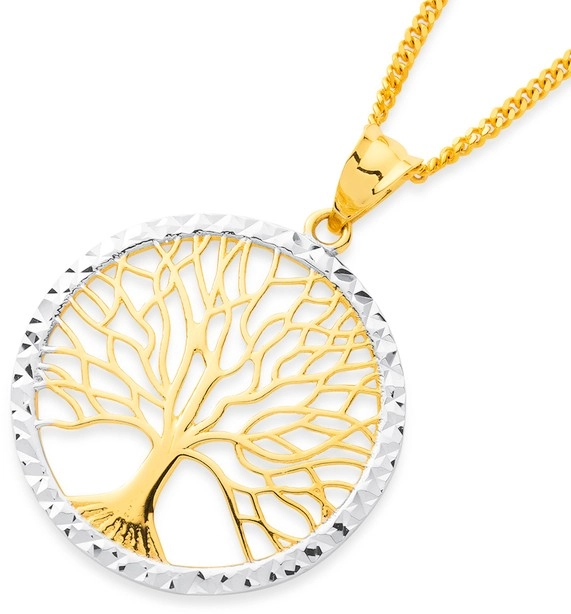 9ct Gold Two Tone Tree of Life Pendant