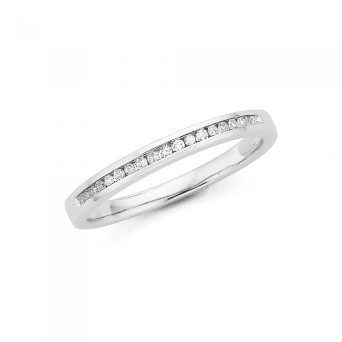 9ct White Gold Diamond Channel Set Band