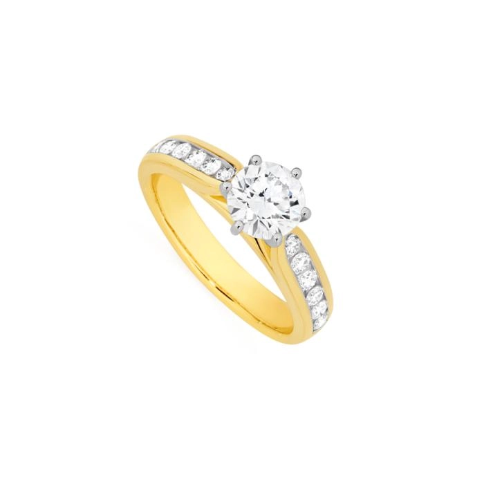 Alora 14ct Gold 1.40 Carats TW Lab Grown Diamond Shoulder Solitaire Ring