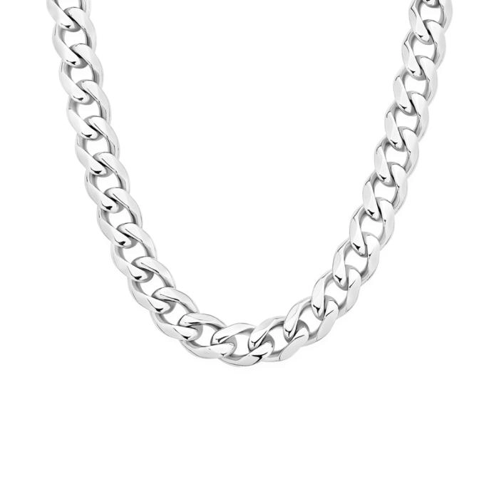 Stainless Steel 55cm Bevelled Oval Curb Gents Chain