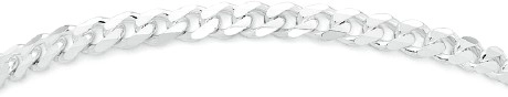 Sterling Silver 19cm Diamond-cut Bevel Italian Curb Bracelet