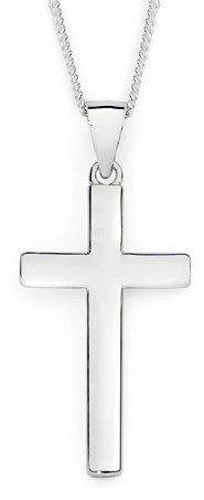 Sterling Silver 20mm Smooth Edge Plain Cross Pendant