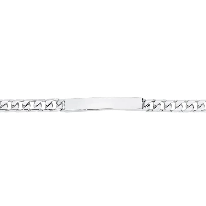 Sterling Silver 21cm Curb ID Gents Bracelet