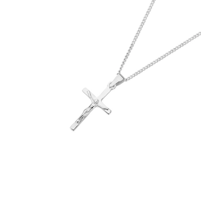 Sterling Silver 25mm Crucifix Gents Pendant