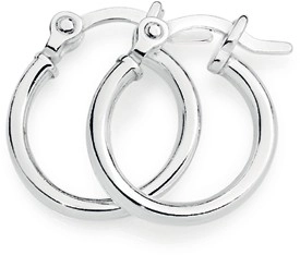 Sterling Silver 2x10 Polished Tube Hoops