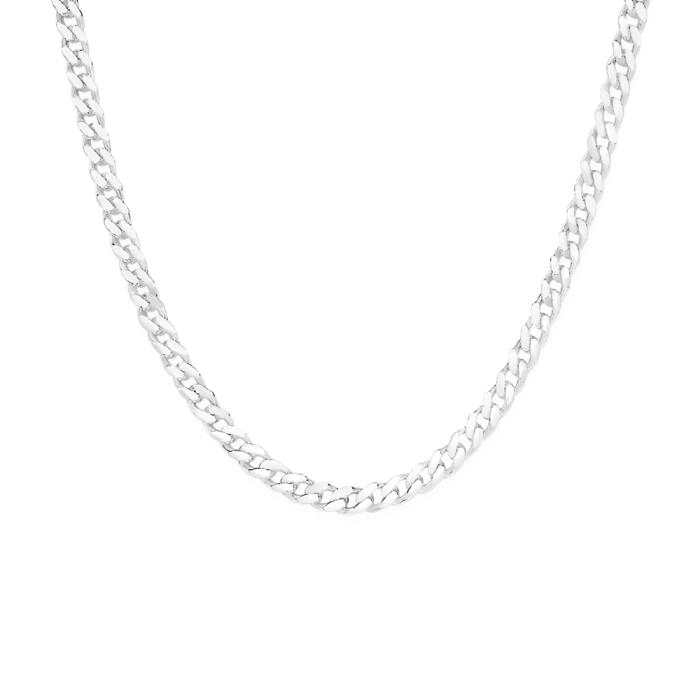 Sterling Silver 45cm Concave Dia-Cut Curb Chain