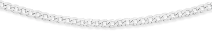 Sterling Silver 45cm Flat Bevelled Curb Chain