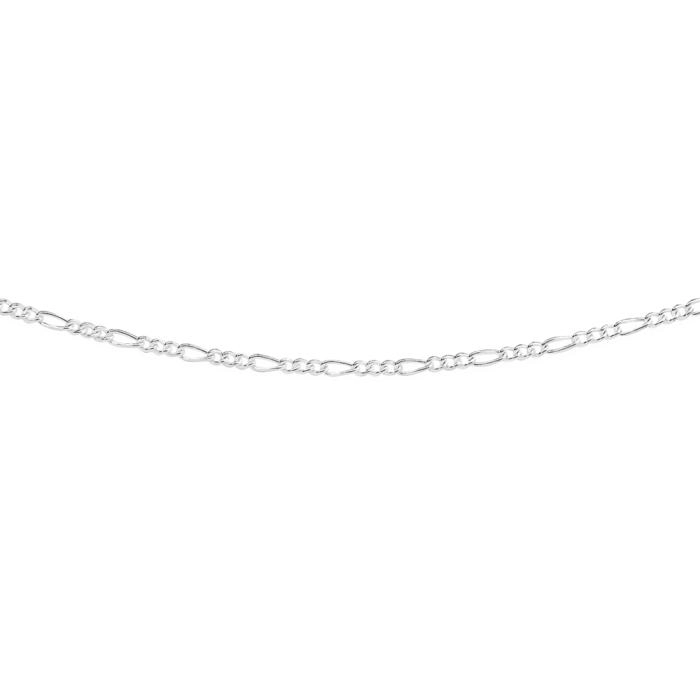 Sterling Silver 50cm 3+1 Dia-Cut Figaro Chain