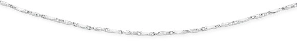 Sterling Silver 50cm Diamond Cut & Plain Short Oval Link Chain