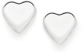 Sterling Silver 8mm Puff Heart Studs