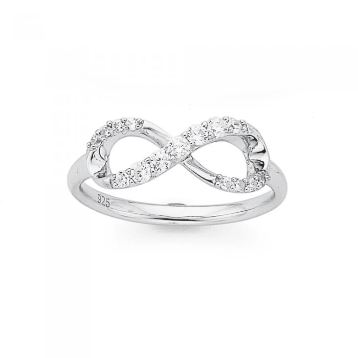 Sterling Silver Cubic Zirconia Infinity Ring