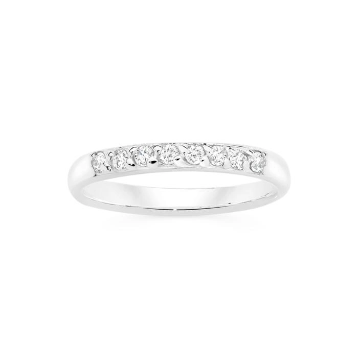 Sterling Silver Light Weight Cubic Zirconia Band Ring