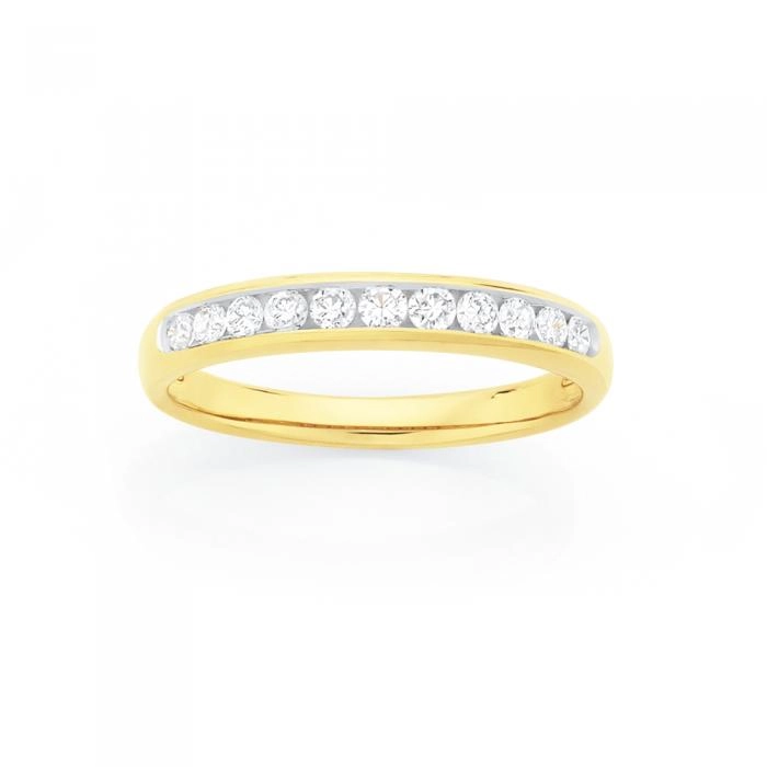 18ct Gold Diamond Channel Set Band