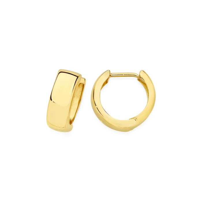 9ct Gold 10mm Polished Huggie Earrings