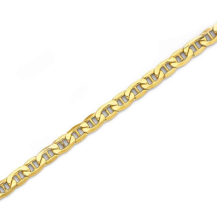 9ct Gold 26cm Hollow Marine Anklet