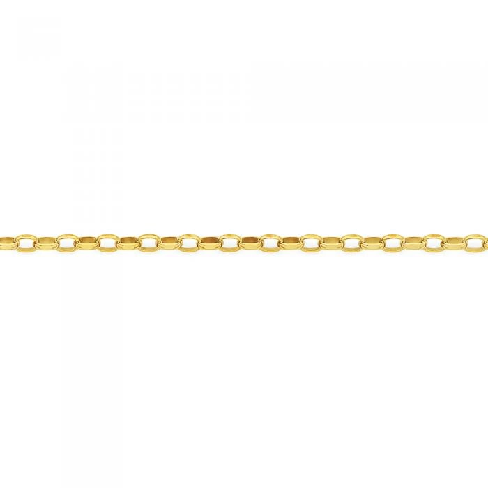 9ct Gold 27cm Solid Oval Belcher Anklet