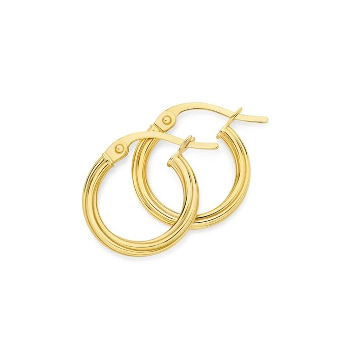 9ct Gold 2x10mm Twist Hoop Earrings