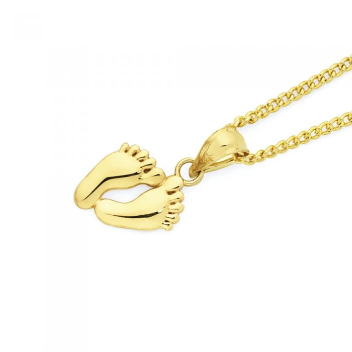 9ct Gold Baby Footprints Pendant