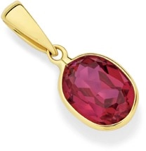 9ct Gold Created Ruby Bezel Pendant