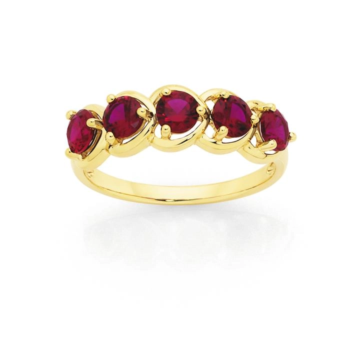 9ct Gold Created Ruby