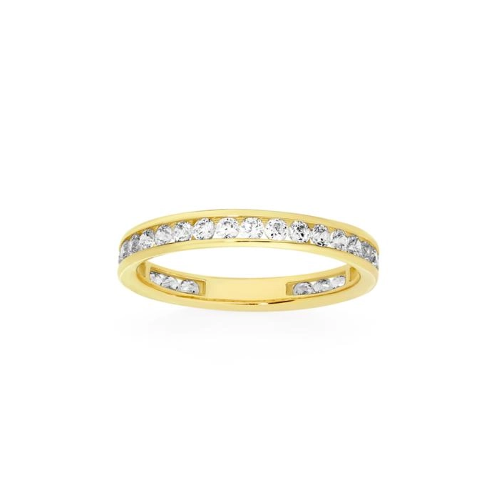 9ct Gold Cubic Zirconia Band