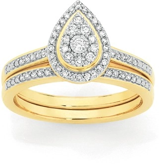 9ct Gold Diamond Bridal Set