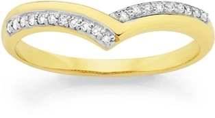 9ct Gold Diamond Curved Band