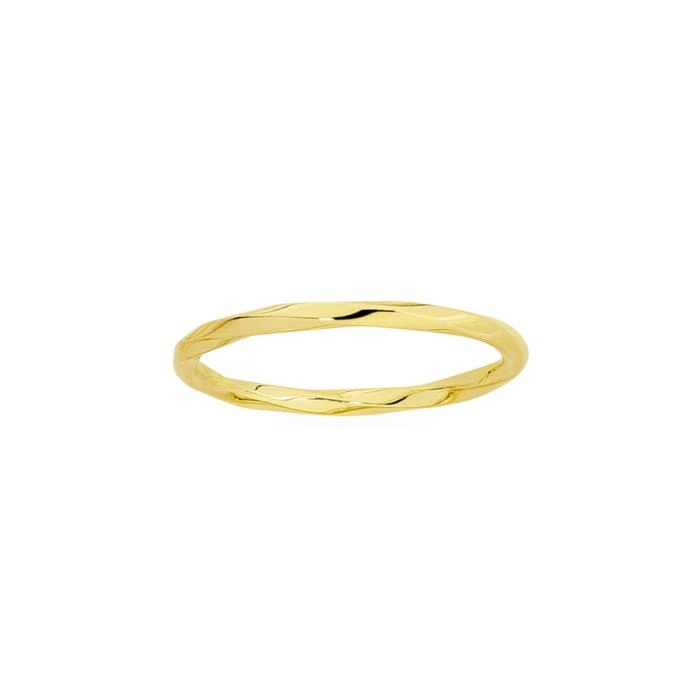 9ct Gold Diamond Cut Twist Stacker Ring