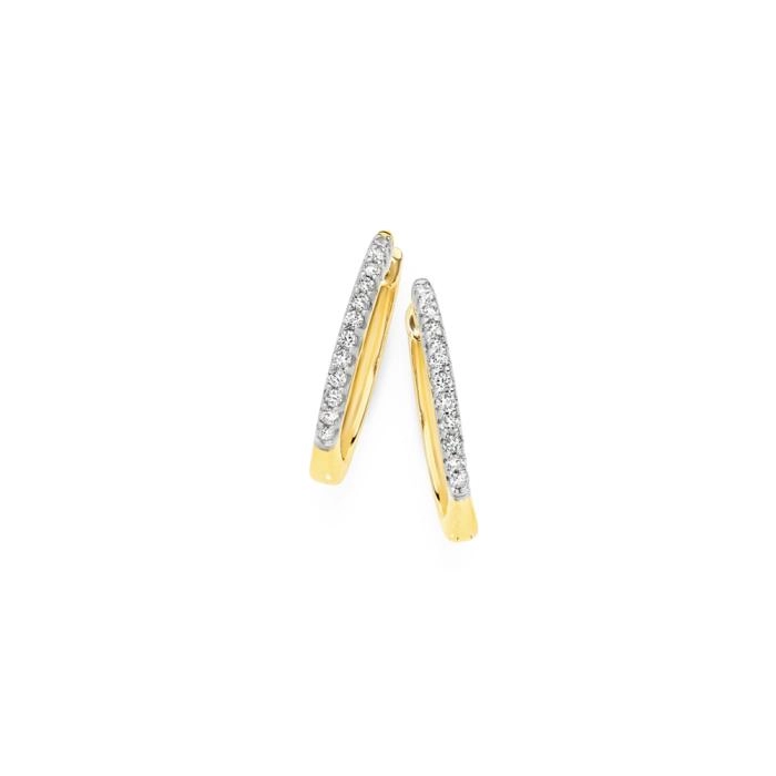 9ct Gold Diamond Huggie Earrings