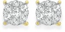 9ct Gold Diamond Small Cluster Stud Earrings